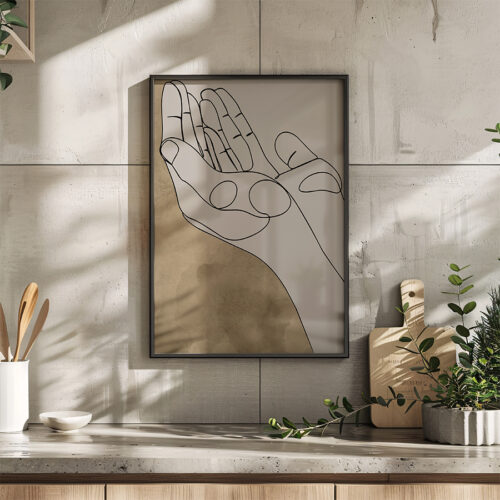 Dua Yazılı Ahşap Çerçeveli Kahverengi Minimalist Tekli İslami Tablo - Görsel 6