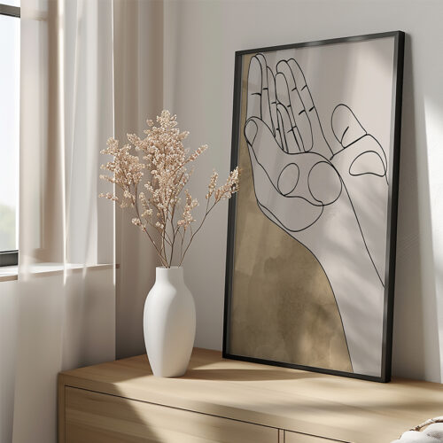Dua Yazılı Ahşap Çerçeveli Kahverengi Minimalist Tekli İslami Tablo - Görsel 4