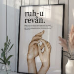 Definition Ruh-u Revan Sözlük Anlamı Detaylı Ahşap Çerçeveli Tekli İslami Tablo - Görsel 7