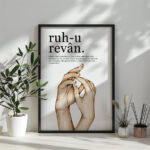 Definition Ruh-u Revan Sözlük Anlamı Detaylı Ahşap Çerçeveli Tekli İslami Tablo - Görsel 6