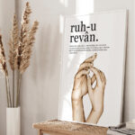 Definition Ruh-u Revan Sözlük Anlamı Detaylı Ahşap Çerçeveli Tekli İslami Tablo - Görsel 11