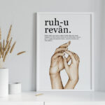 Definition Ruh-u Revan Sözlük Anlamı Detaylı Ahşap Çerçeveli Tekli İslami Tablo - Görsel 13