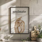 Definition Soulmate "Ruh Eşi" Yazılı Ahşap Çerçeveli Tekli İslami Tablo - Görsel 2