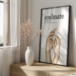 Definition Soulmate "Ruh Eşi" Yazılı Ahşap Çerçeveli Tekli İslami Tablo - Görsel 4