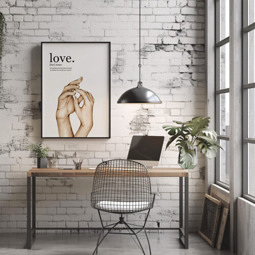 Hayyart Definition Love Yazılı ve Anlamı Detaylı Ahşap Çerçeveli Tekli İslami Tablo - Görsel 6