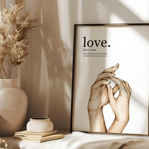 Hayyart Definition Love Yazılı ve Anlamı Detaylı Ahşap Çerçeveli Tekli İslami Tablo - Görsel 7