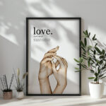 Hayyart Definition Love Yazılı ve Anlamı Detaylı Ahşap Çerçeveli Tekli İslami Tablo - Görsel 3