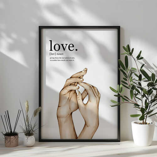 Hayyart Definition Love Yazılı ve Anlamı Detaylı Ahşap Çerçeveli Tekli İslami Tablo - Görsel 3