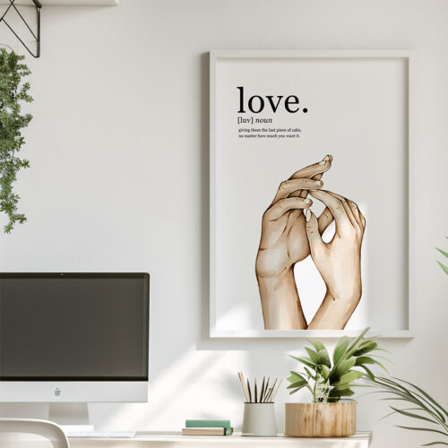 Hayyart Definition Love Yazılı ve Anlamı Detaylı Ahşap Çerçeveli Tekli İslami Tablo - Görsel 9