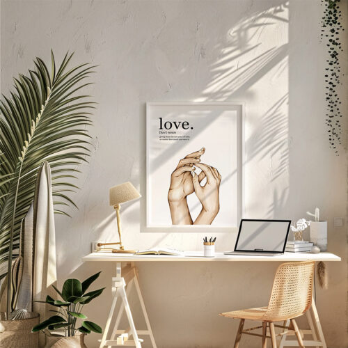 Hayyart Definition Love Yazılı ve Anlamı Detaylı Ahşap Çerçeveli Tekli İslami Tablo - Görsel 10