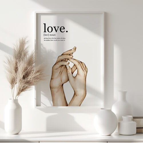 Hayyart Definition Love Yazılı ve Anlamı Detaylı Ahşap Çerçeveli Tekli İslami Tablo - Görsel 8