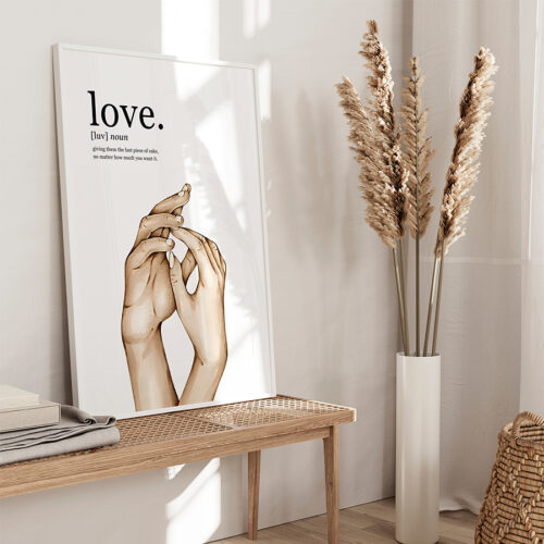 Hayyart Definition Love Yazılı ve Anlamı Detaylı Ahşap Çerçeveli Tekli İslami Tablo - Görsel 11