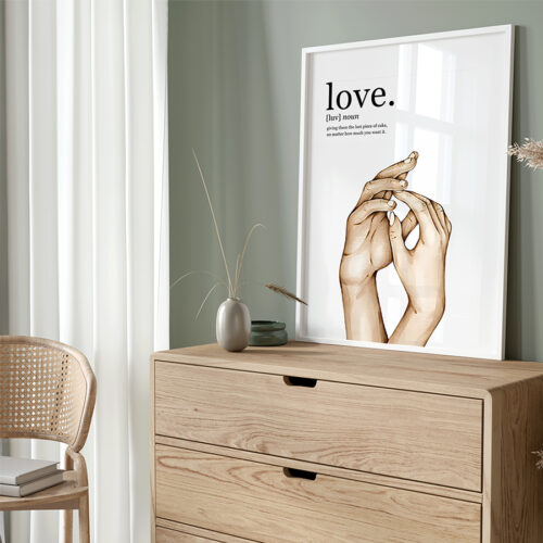 Hayyart Definition Love Yazılı ve Anlamı Detaylı Ahşap Çerçeveli Tekli İslami Tablo - Görsel 12