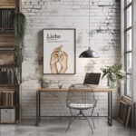 Hayyart Definition Liebe "Almanca Aşk" Yazılı Ahşap Çerçeveli Tekli İslami Tablo - Görsel 5