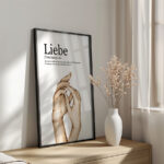 Hayyart Definition Liebe "Almanca Aşk" Yazılı Ahşap Çerçeveli Tekli İslami Tablo - Görsel 4