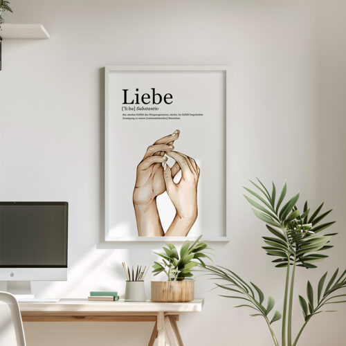 Hayyart Definition Liebe "Almanca Aşk" Yazılı Ahşap Çerçeveli Tekli İslami Tablo - Görsel 10