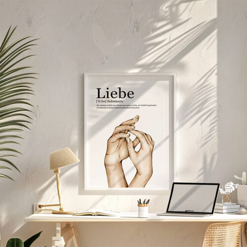 Hayyart Definition Liebe "Almanca Aşk" Yazılı Ahşap Çerçeveli Tekli İslami Tablo - Görsel 11