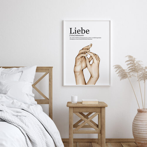 Hayyart Definition Liebe "Almanca Aşk" Yazılı Ahşap Çerçeveli Tekli İslami Tablo - Görsel 13