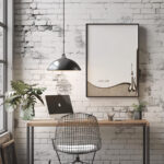 Hayyart Allah Yazılı Açık Kahve Desenli Ahşap Çerçeveli Minimalist Tekli İslami Tablo - Görsel 2