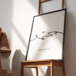Hayyart Lineart Allah, Muhammed Ahşap Çerçeveli 2'li İslami Tablo Set - Görsel 5