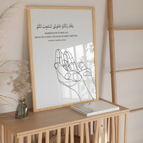Hayyart Dua El Detaylı Çerçeveli Minimalist 2'li İslami Tablo Set - Görsel 20