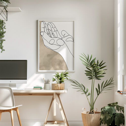 Özel Tasarım Dua Yazılı Ahşap Çerçeveli Açık Kahverengi Detaylı Minimalist Tekli İslami Tablo - Görsel 14