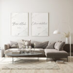 Hayyart Bismillah, Elhamdülillah Marble Ahşap Çerçeveli Minimalist 2'li İslami Tablo Set - Görsel 13