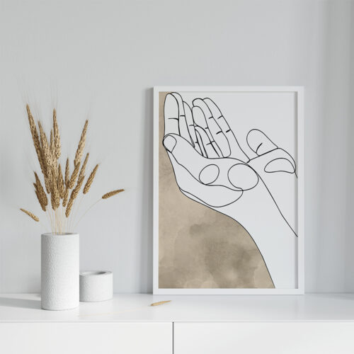 Özel Tasarım Dua Yazılı Ahşap Çerçeveli Açık Kahverengi Detaylı Minimalist Tekli İslami Tablo - Görsel 13