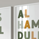 Hayyart Bismillah Renkli Ahşap Çerçeveli Minimalist 2'li İslami Tablo Set - Görsel 13