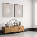 Hayyart Hayal Al Salah, Hayyal Al Falah Ahşap Çerçeveli 2'li Minimalist İslami Tablo Set - Kahverengi - Görsel 4
