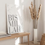 Hayyart Bismillah Marble Ahşap Çerçeveli Marble Minimalist Tekli İslami Tablo - Görsel 18