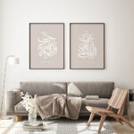 Hayyart Hayal Al Salah, Hayyal Al Falah Ahşap Çerçeveli 2'li Minimalist İslami Tablo Set - Kahverengi - Görsel 3