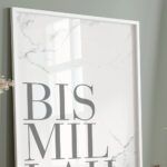 Hayyart Bismillah Marble Ahşap Çerçeveli Marble Minimalist Tekli İslami Tablo - Görsel 13
