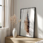 Hayyart Galata Kulesi Watercolor Ahşap Çerçeveli Tekli Minimalist İslami Tablo - Görsel 7