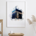 Bismillah, Kabe, Elhamdülillah Ahşap Çerçeveli Minimalist 3'lü İslami Tablo Set - Koyu Yeşil - Görsel 15