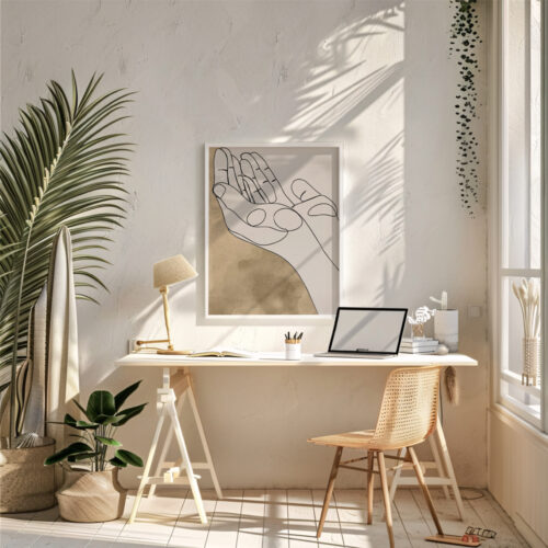 Dua Yazılı Ahşap Çerçeveli Kahverengi Minimalist Tekli İslami Tablo - Görsel 13