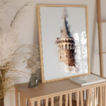 Hayyart Galata Kulesi Watercolor Ahşap Çerçeveli Tekli Minimalist İslami Tablo - Görsel 19