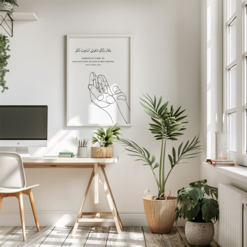 Hayyart Dua El Detaylı Çerçeveli Minimalist 2'li İslami Tablo Set - Görsel 17