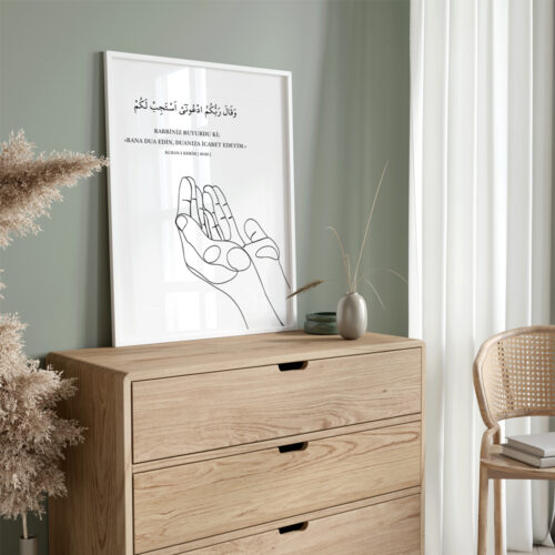 Hayyart Dua El Detaylı Çerçeveli Minimalist 2'li İslami Tablo Set - Görsel 13