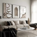 Hayyart Dua, Kapı, Sabr Ahşap Çerçeveli 3'lü Minimalist İslami Tablo Set - Görsel 3