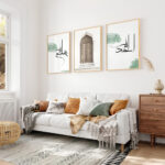 Bismillah, Orient Door, Elhamdülillah Koyu Yeşil Minimalist Ahşap Çerçeveli 3'lü İslami Tablo Set - Görsel 18