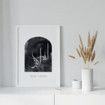 Hayyart Watercolor Efektli Allah-u Ekber Ahşap Çerçeveli Minimalist Tekli İslami Tablo - Görsel 13