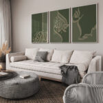 Hayyart Zikir Gold Detaylı Ahşap Çerçeveli Minimalist 3'lü İslami Tablo Set - Görsel 12