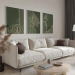 Hayyart Zikir Gold Detaylı Ahşap Çerçeveli Minimalist 3'lü İslami Tablo Set - Görsel 13
