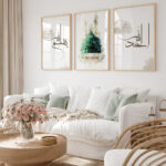Bismillah, Mescidi Nebevi, Elhamdülillah Ahşap Çerçeveli Açık Kahve 3'lü İslami Tablo Set - Görsel 22