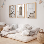 Hayyart Dua, Kapı, Sabr Ahşap Çerçeveli 3'lü Minimalist İslami Tablo Set - Görsel 21