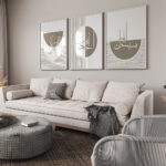 Hayyart Zikir Abstract Ahşap Çerçeveli Minimalist 3'lü İslami Tablo Set - Kahve - Görsel 14