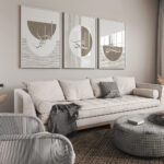Hayyart Zikir Abstract Ahşap Çerçeveli Minimalist 3'lü İslami Tablo Set - Kahve - Görsel 15