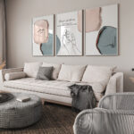 Hayyart Allah, Dua, Sabır Ahşap Çerçeveli Minimalist 3'lü İslami Tablo Set - Mavi - Görsel 13