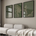 Hayyart Zikir Gold Detaylı Ahşap Çerçeveli Minimalist 3'lü İslami Tablo Set - Görsel 6
